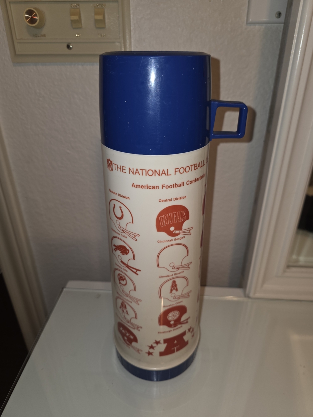Vintage The National Football League Vintage Blue & White Thermos